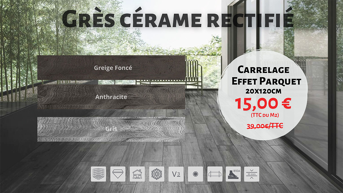 Carrelage effet parquet - Offres Evdema